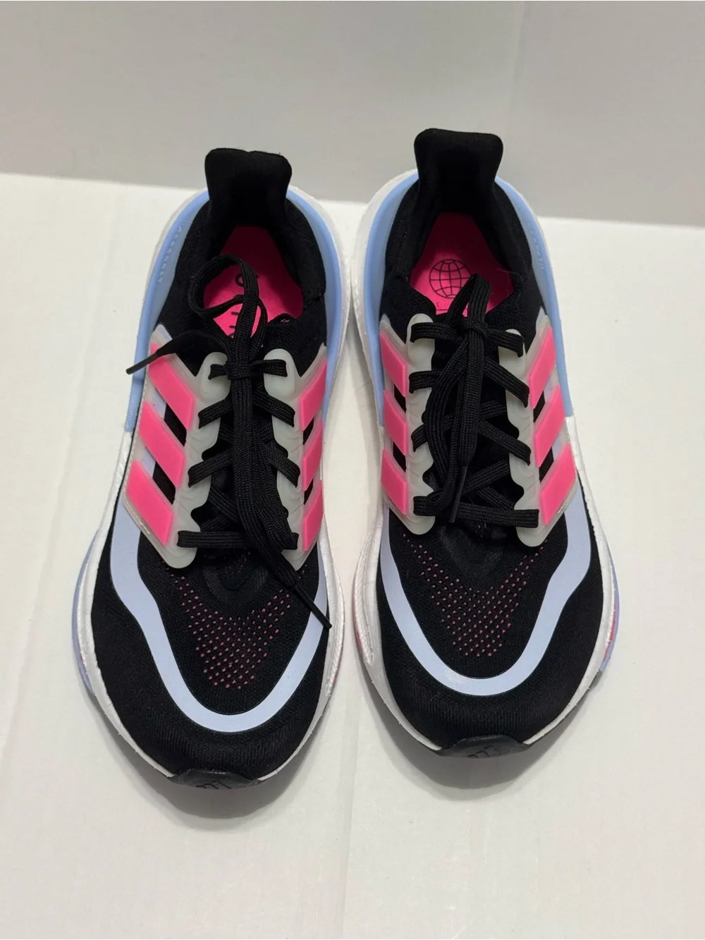 adidas Women's 8 Ultraboost Light Running Shoes Lucid BlackPink Blue Dawn IE1764